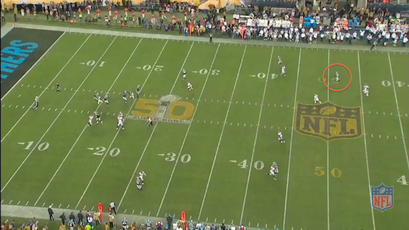 Illustration for article titled Cam Newton Had A Receiver Wide Open Before Von Miller Strip-Sacked Him